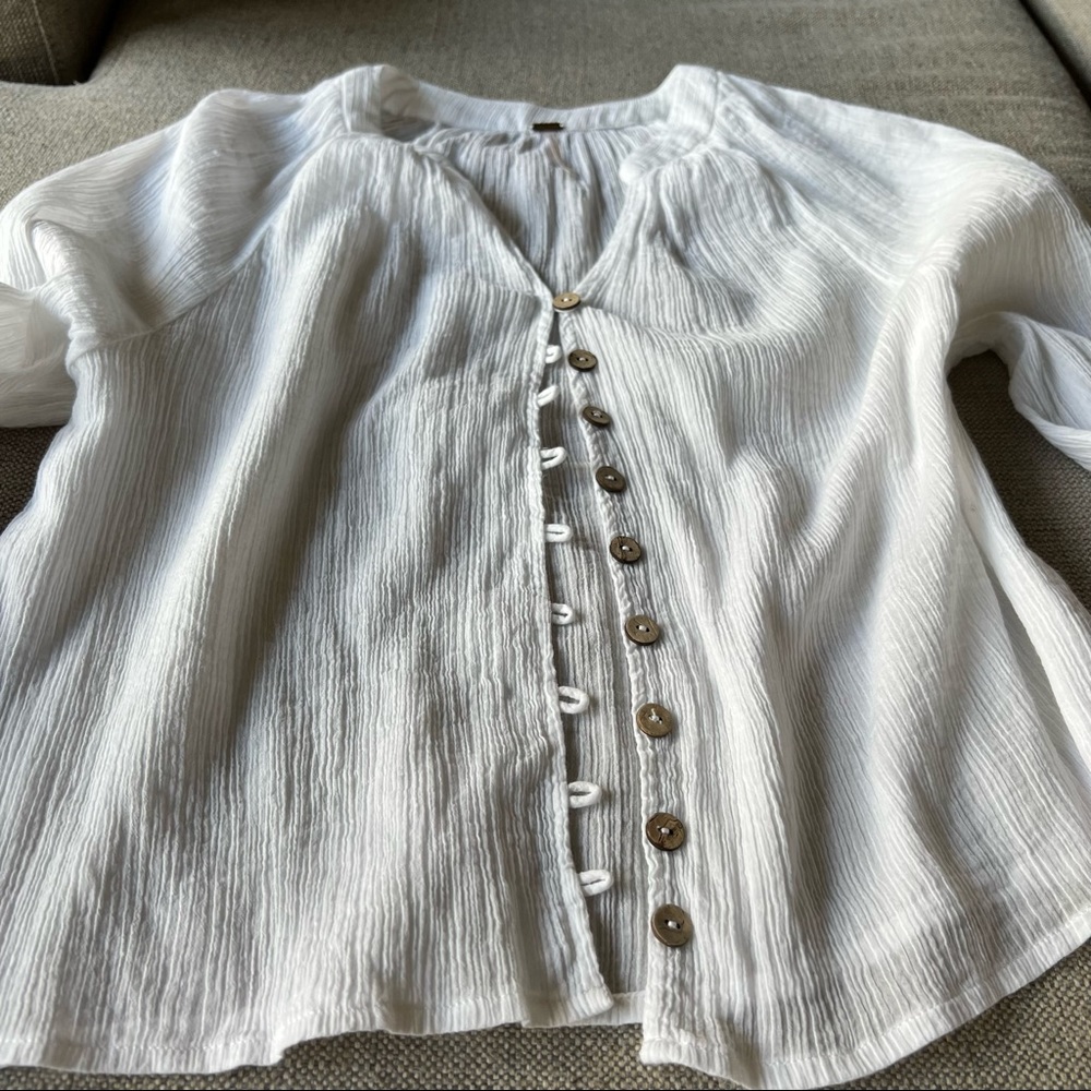Free People Summer Blouse, S, White